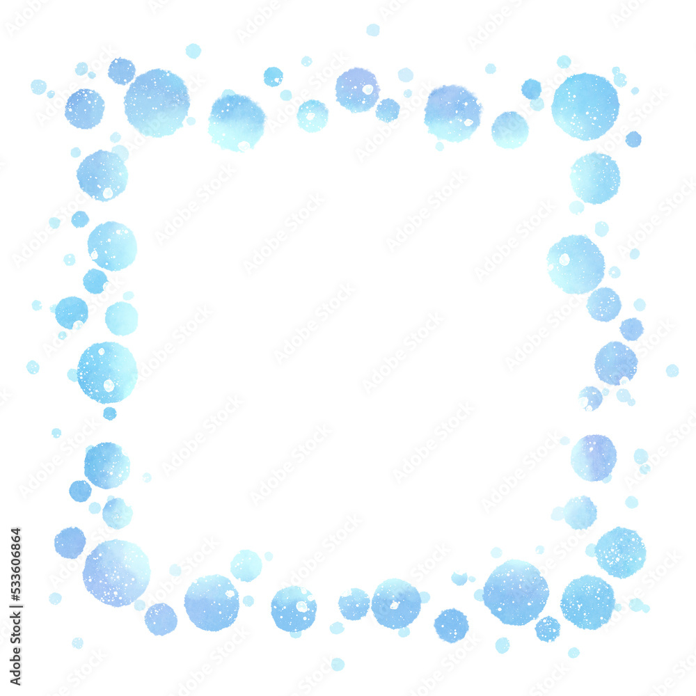 青い水玉のフレーム素材