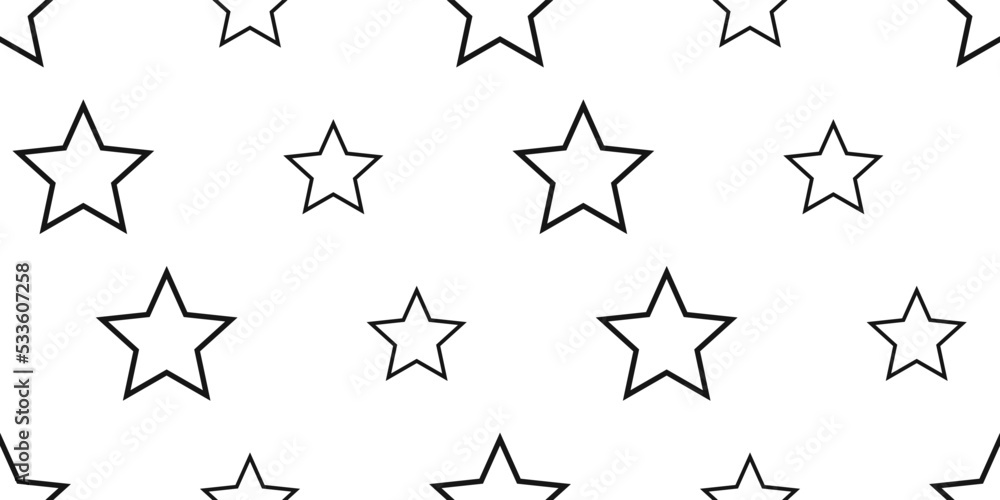 Star pattern of empty black stars inside. Suitable for packaging, print, decor and stylish design.