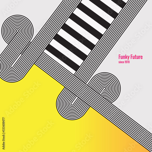 Simple abstract background design in futuristic retro style. vector design