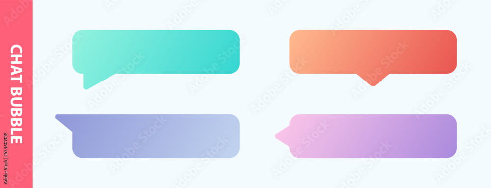 Chat bubble with different shape and colors. Minimal blank chat boxes sign. Chat bubble with different shape and colors. Minimal blank chat boxes sign.
