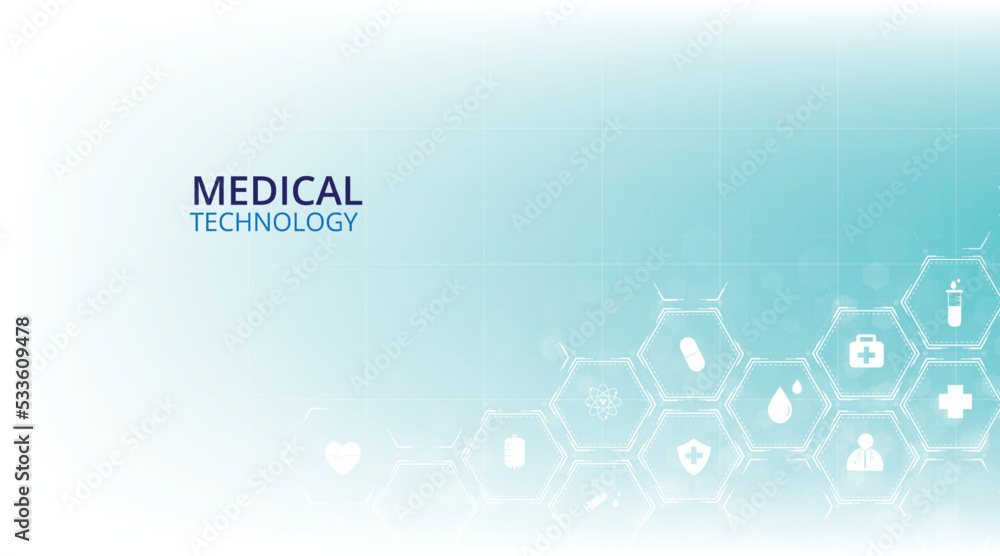Medical network technology on blue background.Icon medical network connection with modern on blue background.Health care concept. Medical network technology on blue background.Icon medical network connection with modern on blue background.Health care concept.