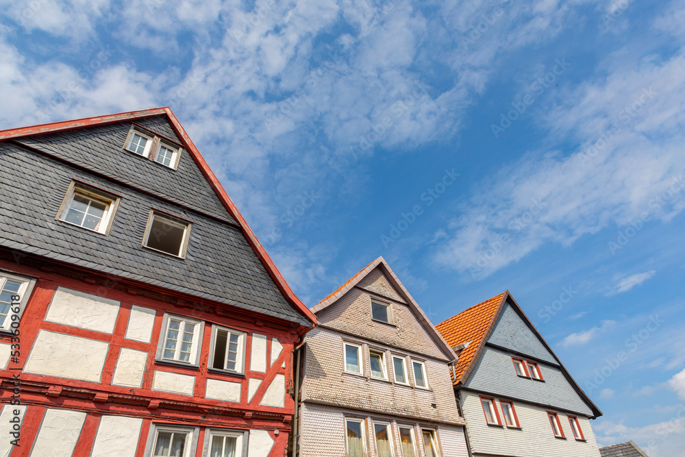 half timbered historic houses in Alsfeld, Germany