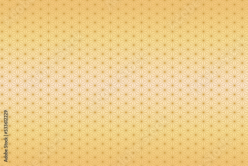 Background of yellow Japanese traditional hemp fabric pattern