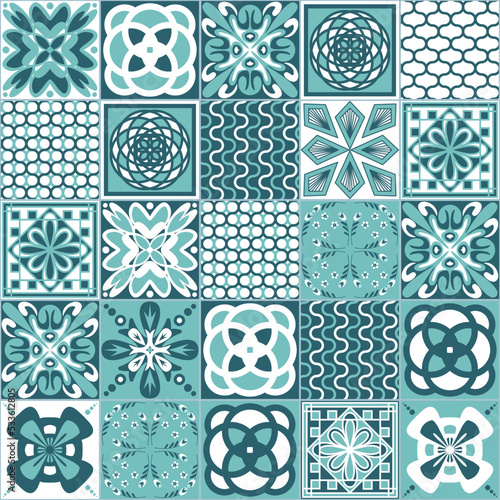 Azulejo talavera ceramic tile portuguese vintage pattern illustration