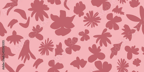Hand drawn floral abstract seamless pattern