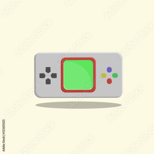 Illustration of retro game console, old game, free vector.