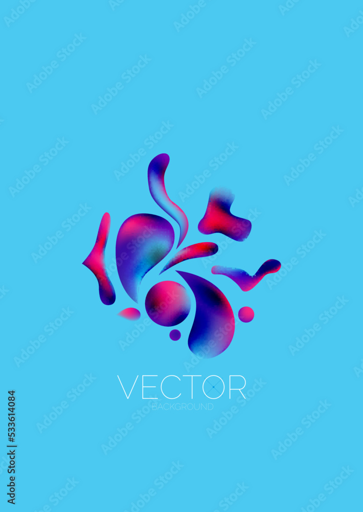 Obraz premium Fluid water drop shape composition abstract background. Vector illustration for banner background or landing page