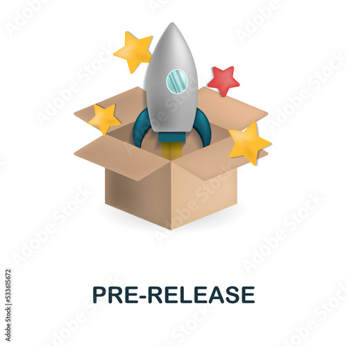 Pre-Release icon. 3d illustration from crowdfunding collection. Creative Pre-Release 3d icon for web design, templates, infographics and more