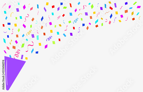 Holiday congratulation banner design Fireworks and garland Party holiday background. Copy space Vector illustration Isolated on white background