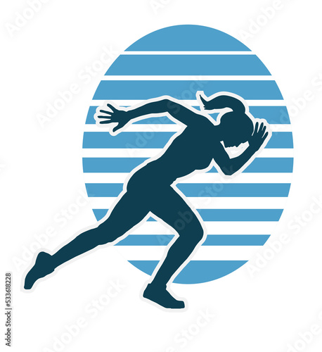 Vector silhouette of a woman exercising on white background