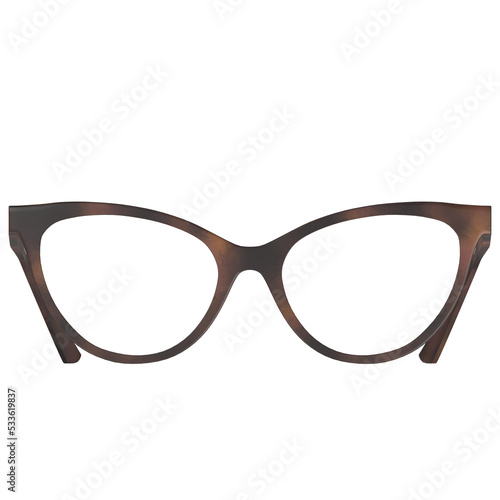 3d rendering illustration of foxy style eyeglasses