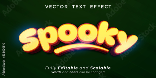 Fototapeta Naklejka Na Ścianę i Meble -  Editable text effect spooky 3d text style concept