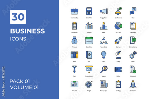 Business icons collection. Set vector line with elements for mobile concepts and web apps. Collection modern icons.