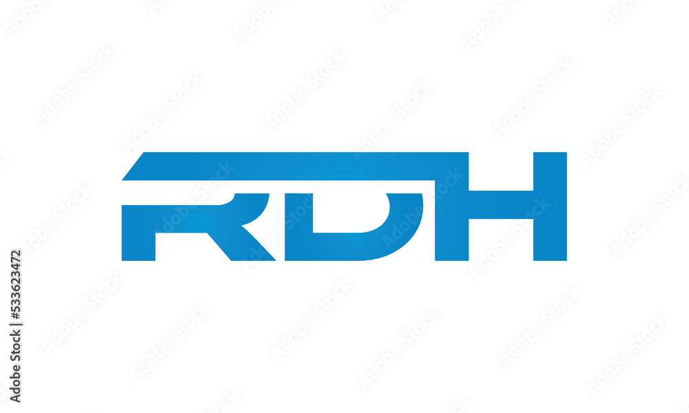 RDH monogram linked letters, creative typography logo icon RDH monogram linked letters, creative typography logo icon