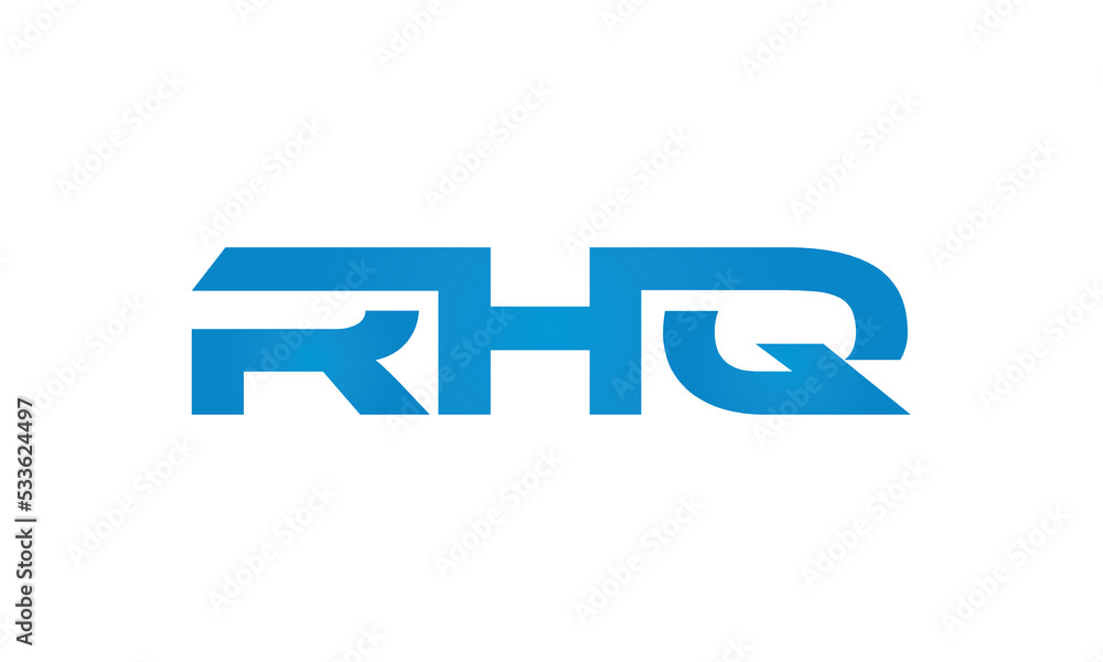 RHQ monogram linked letters, creative typography logo icon RHQ monogram linked letters, creative typography logo icon
