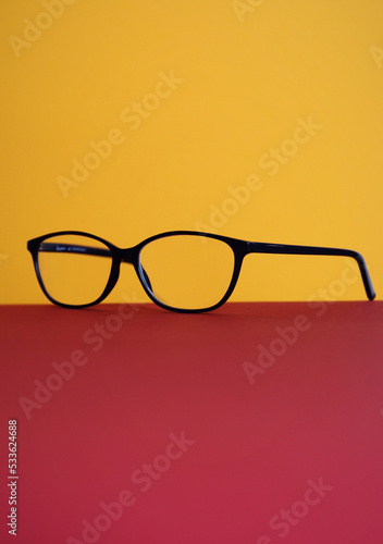product photo of sunglasses on a colorful background