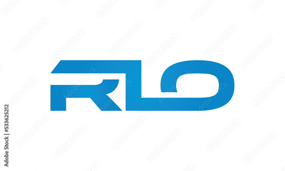 RLO monogram linked letters, creative typography logo icon RLO monogram linked letters, creative typography logo icon