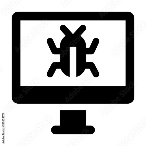 Computer Bug Glyph Icon