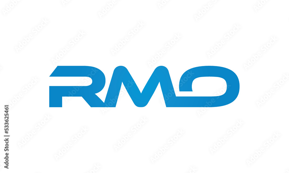 RMO monogram linked letters, creative typography logo icon RMO monogram linked letters, creative typography logo icon