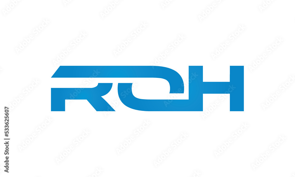 ROH monogram linked letters, creative typography logo icon ROH monogram linked letters, creative typography logo icon