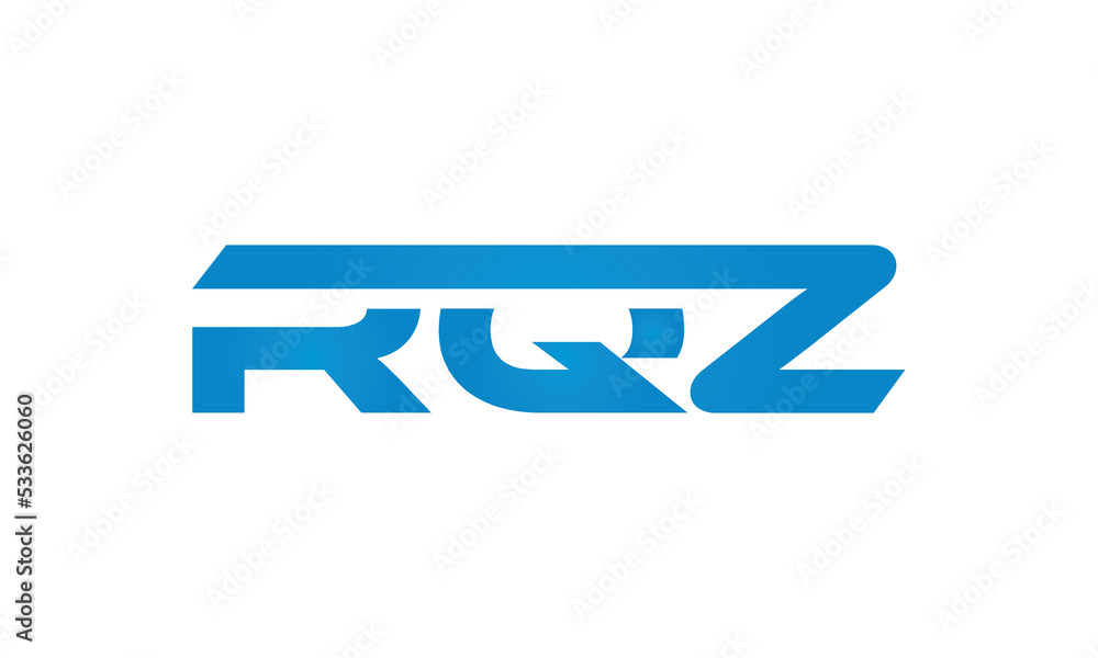 RQZ monogram linked letters, creative typography logo icon RQZ monogram linked letters, creative typography logo icon