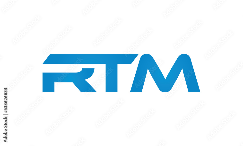 RTM monogram linked letters, creative typography logo icon RTM monogram linked letters, creative typography logo icon