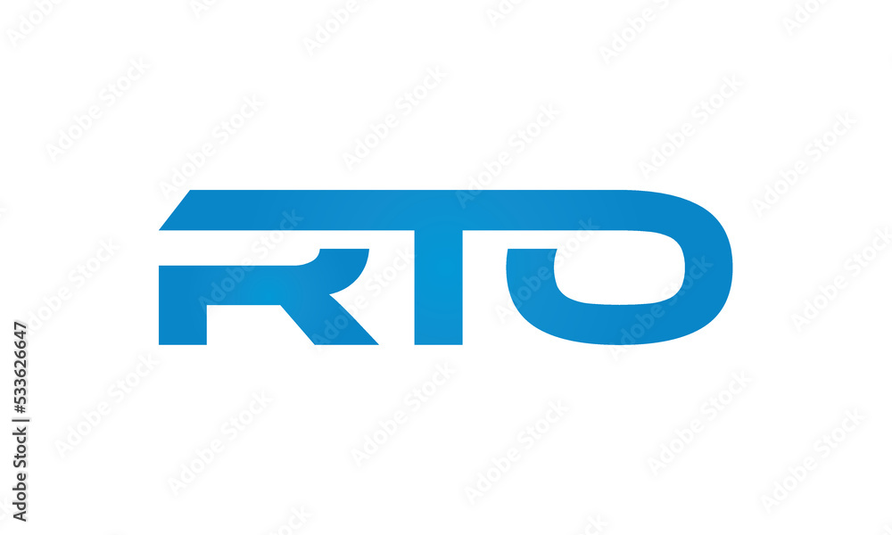 RTO monogram linked letters, creative typography logo icon Stock Vector
