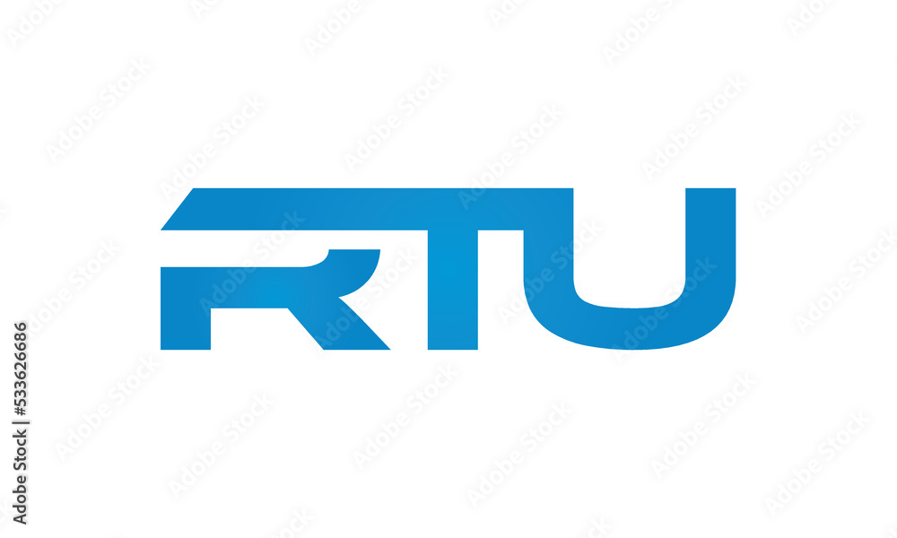 RTU monogram linked letters, creative typography logo icon RTU monogram linked letters, creative typography logo icon
