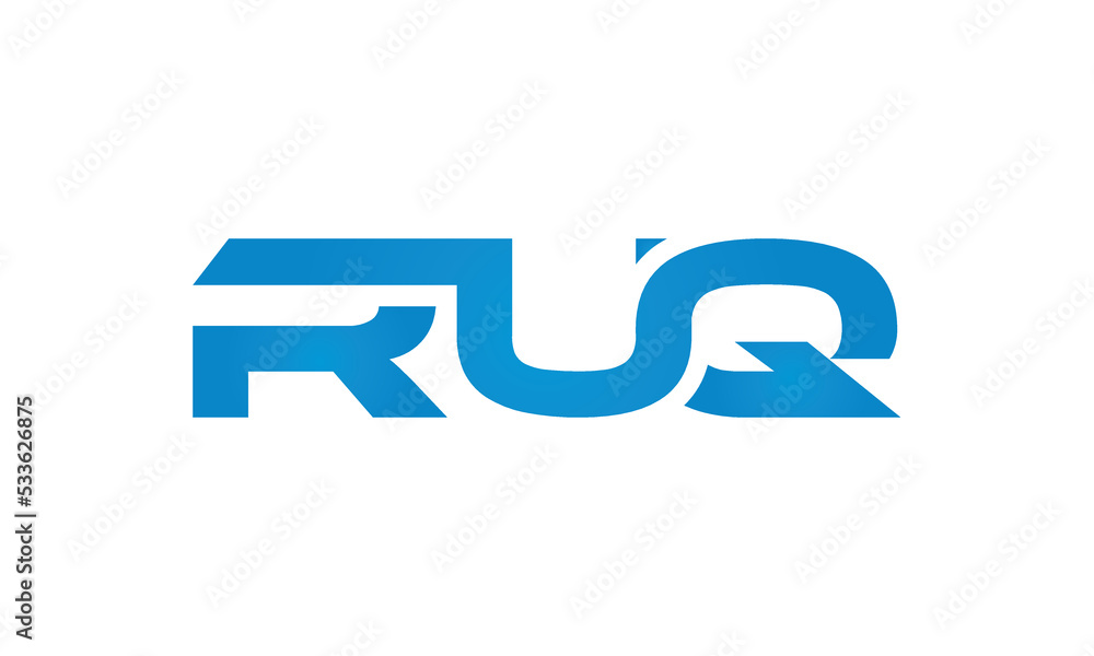 RUQ monogram linked letters, creative typography logo icon RUQ monogram linked letters, creative typography logo icon