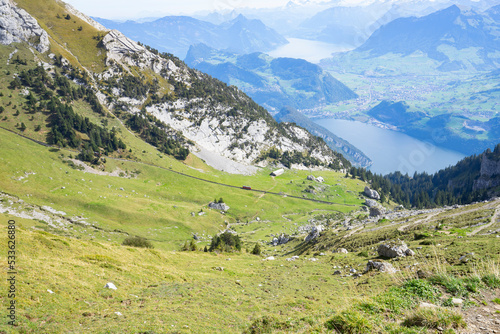  Lucerne's very own mountain, Pilatus, is one of the most legendary places in Central Switzerland. And one of the most beautiful. On a clear day the mountain offers a panoramic view of 73 Alpine peaks