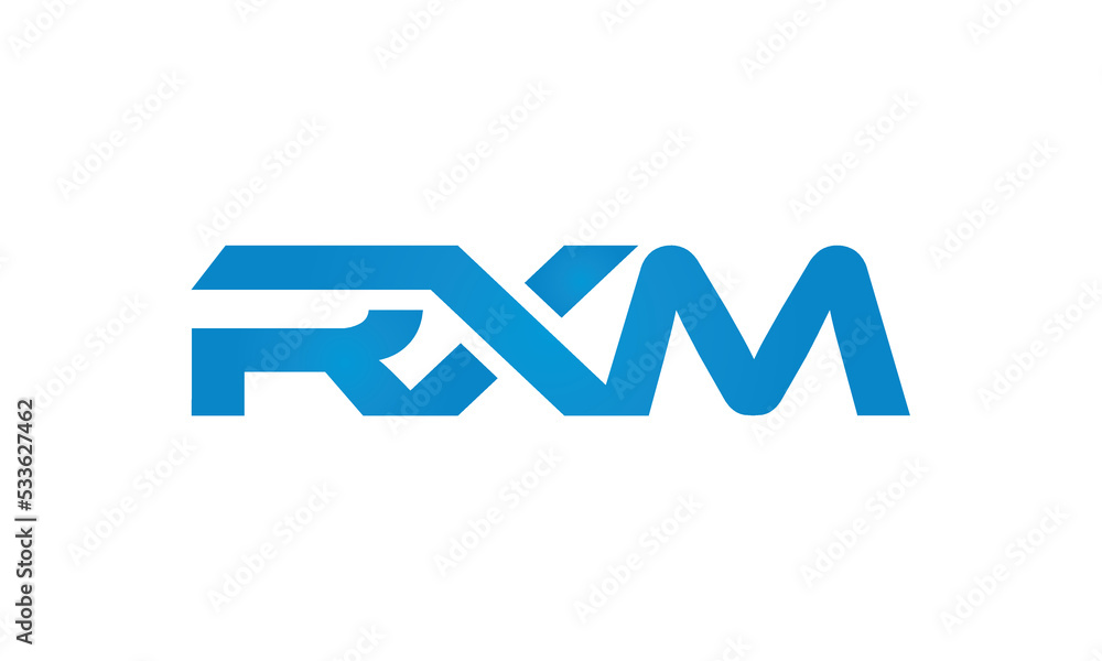 RXM monogram linked letters, creative typography logo icon RXM monogram linked letters, creative typography logo icon