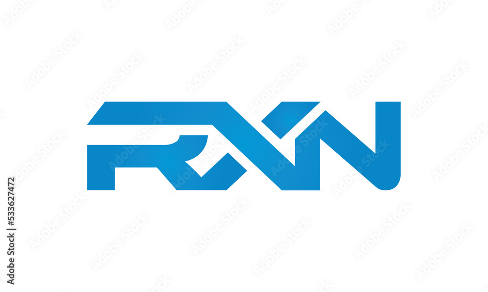 RXN monogram linked letters, creative typography logo icon RXN monogram linked letters, creative typography logo icon