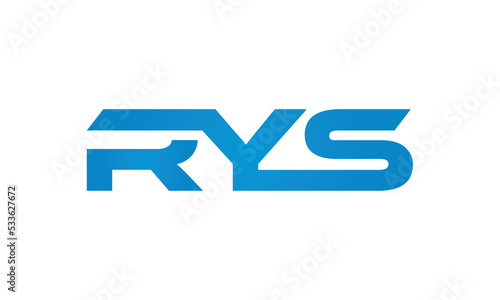 RYS monogram linked letters, creative typography logo icon
