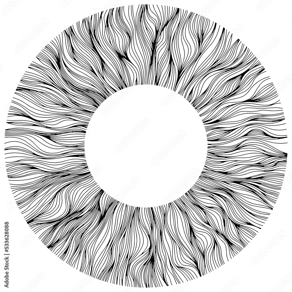 Obraz premium Abstract eye illustration. Iris decorative image. Circle png line sketch.