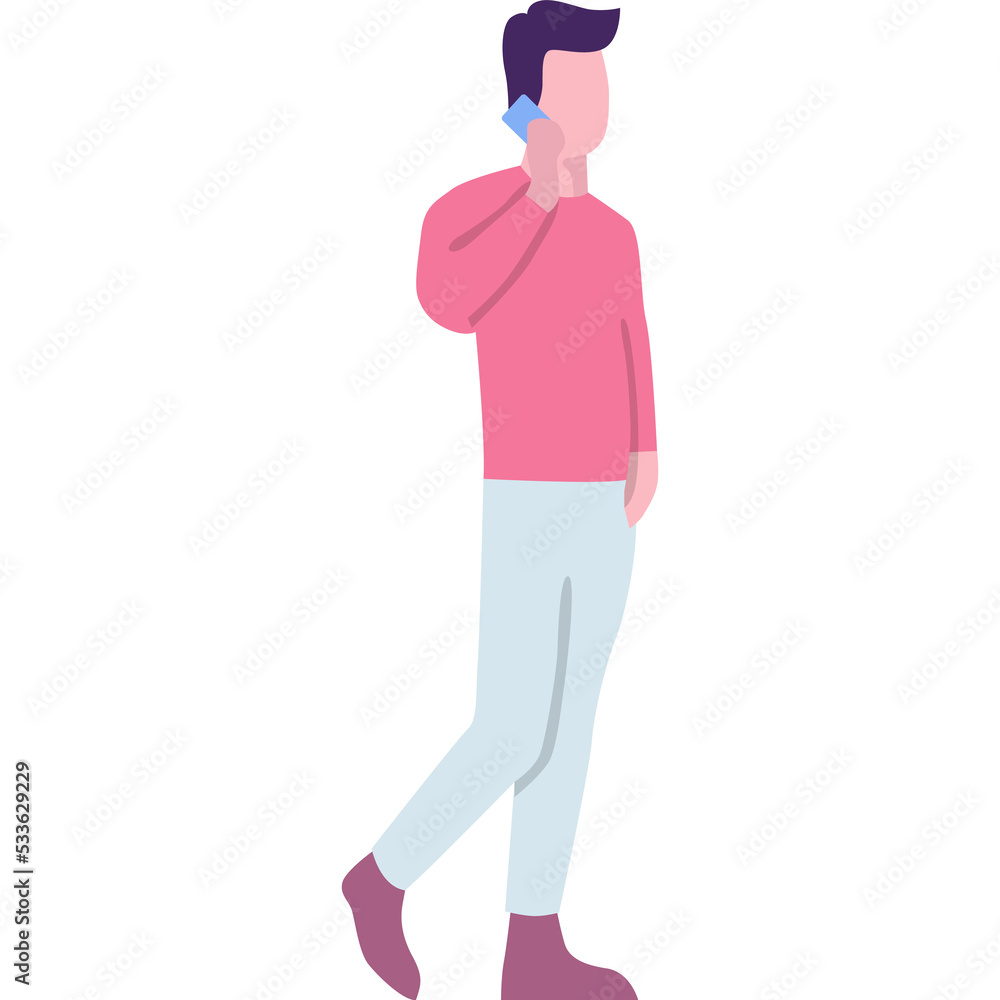 Man talking phone vector icon isolated on white Man talking phone vector icon isolated on white