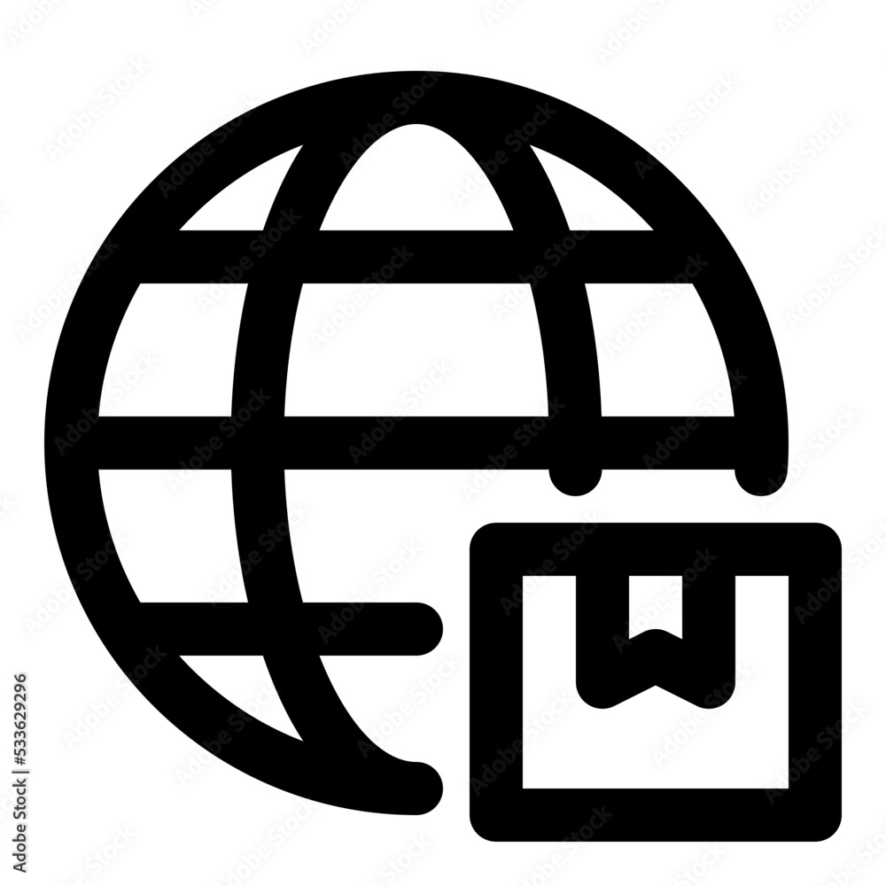 Global Shipping Line Icon Vector Global Shipping Line Icon Vector
