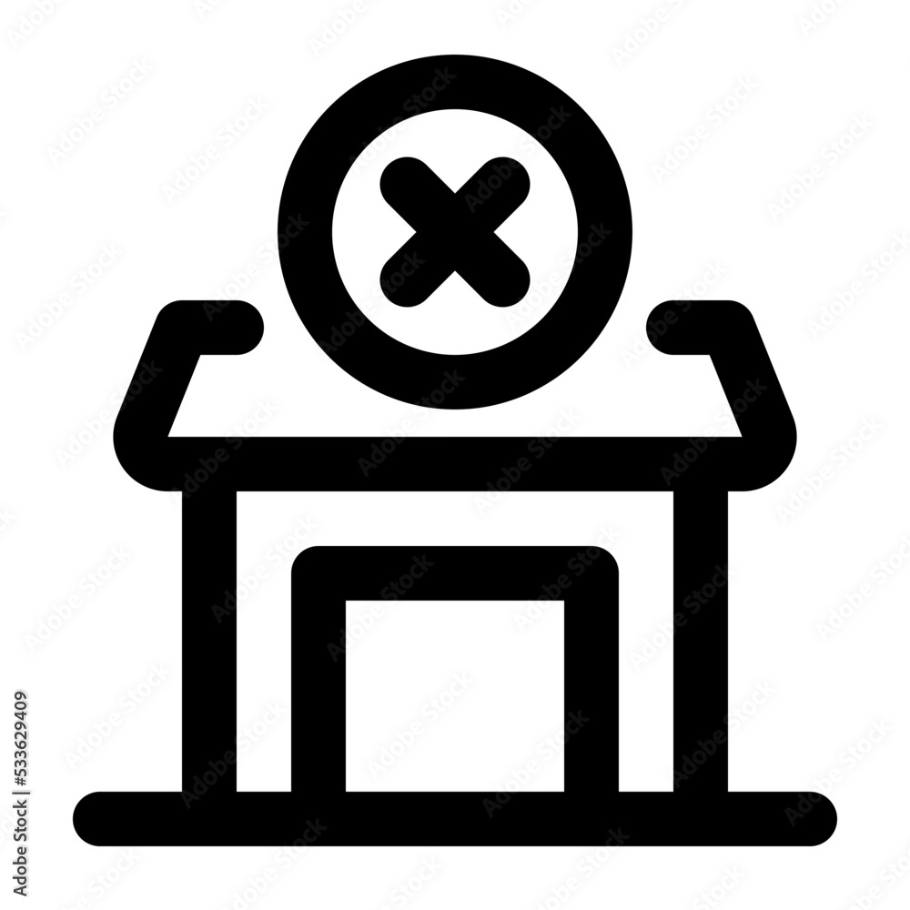 Closed Store Line Icon Vector Closed Store Line Icon Vector