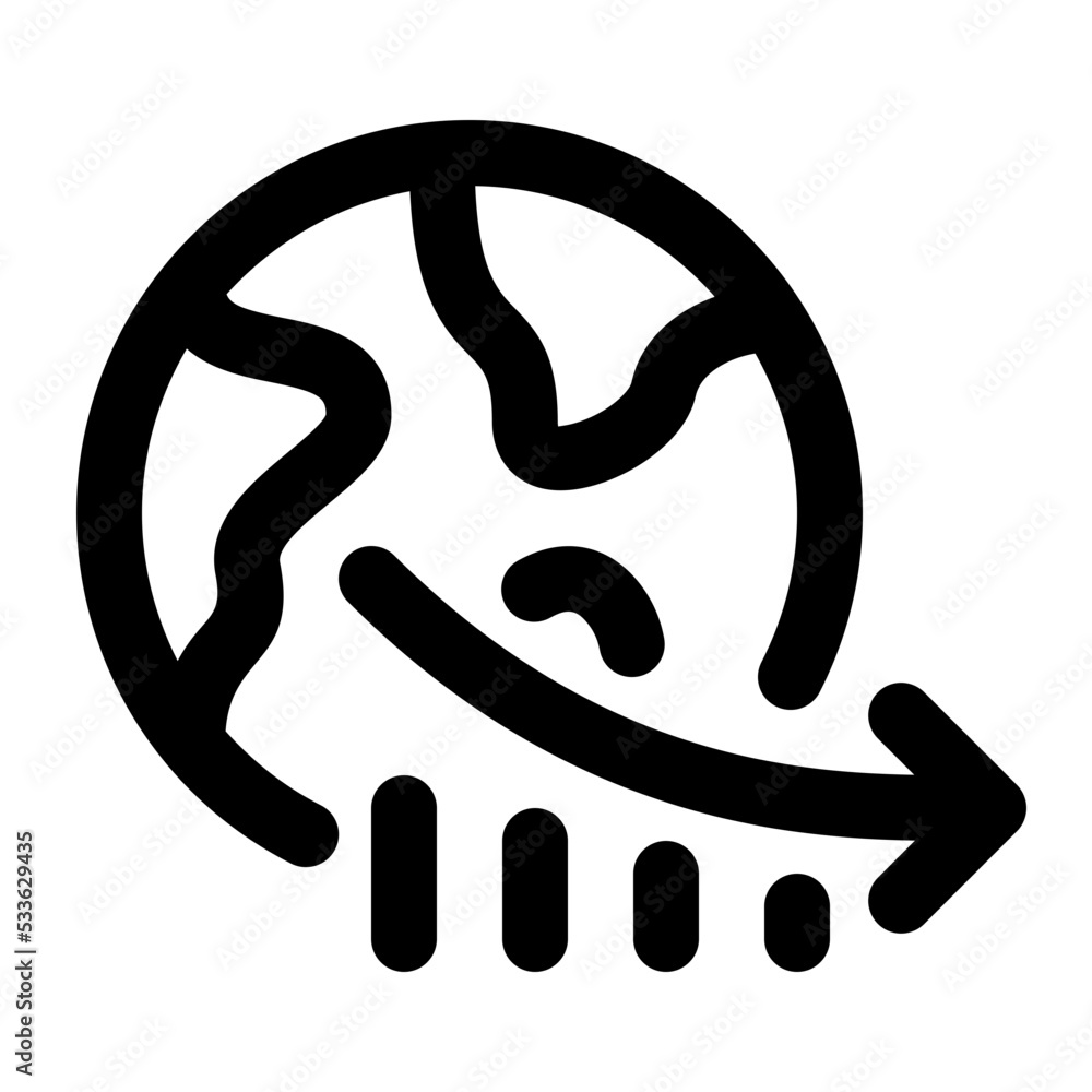 Global Crisis Line Icon Vector Global Crisis Line Icon Vector