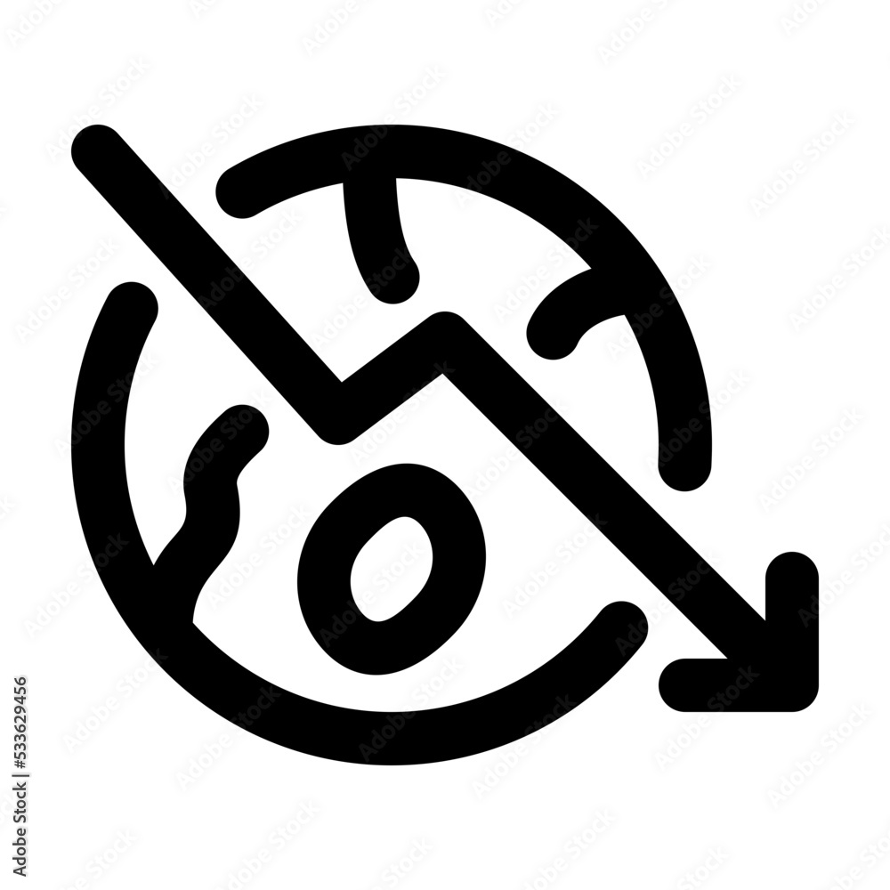 Global Crisis Line Icon Vector