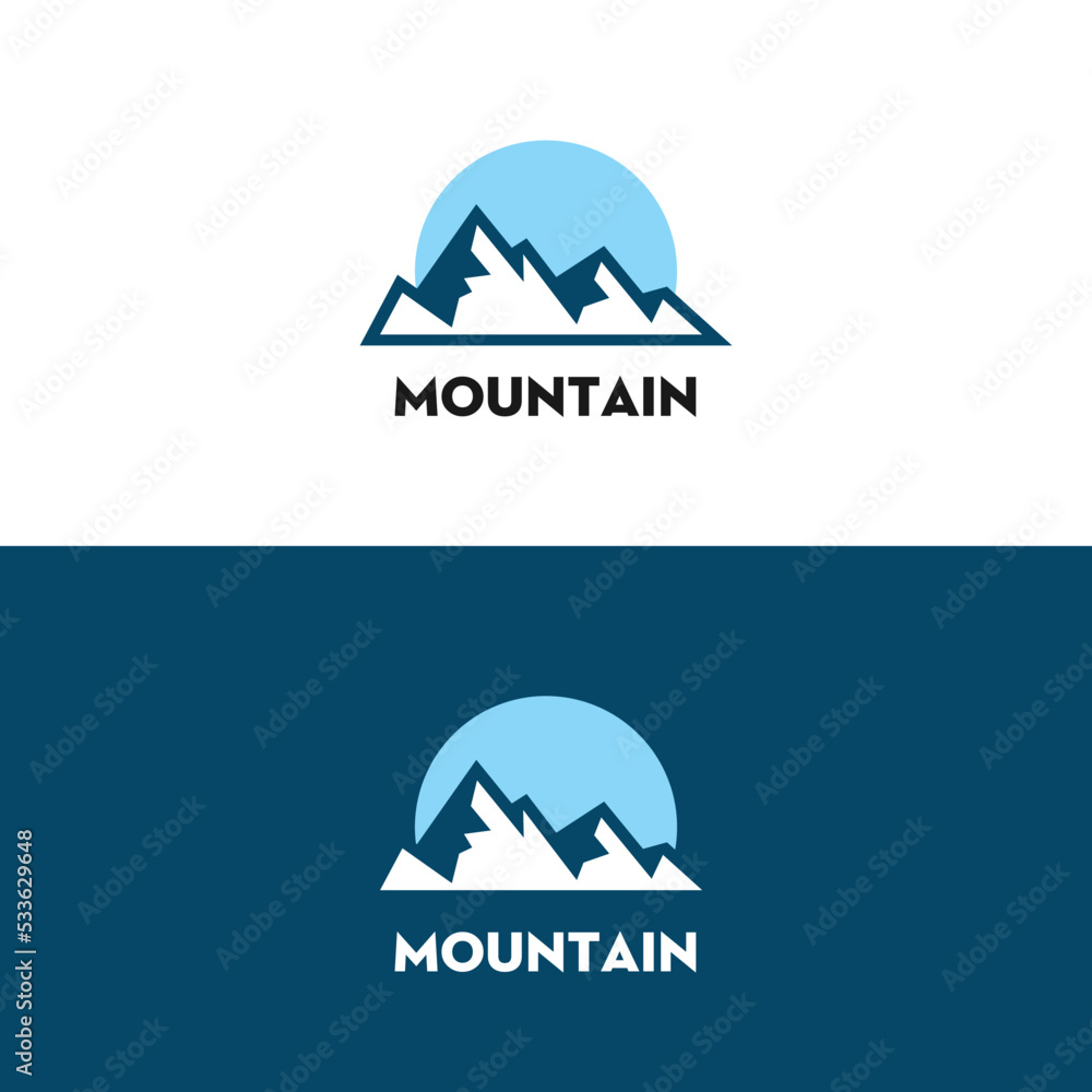 Blue mountain logo vector idea