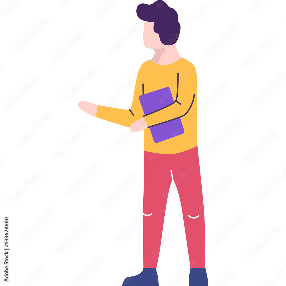 Man marketer vector video marketing flat icon Man marketer vector video marketing flat icon