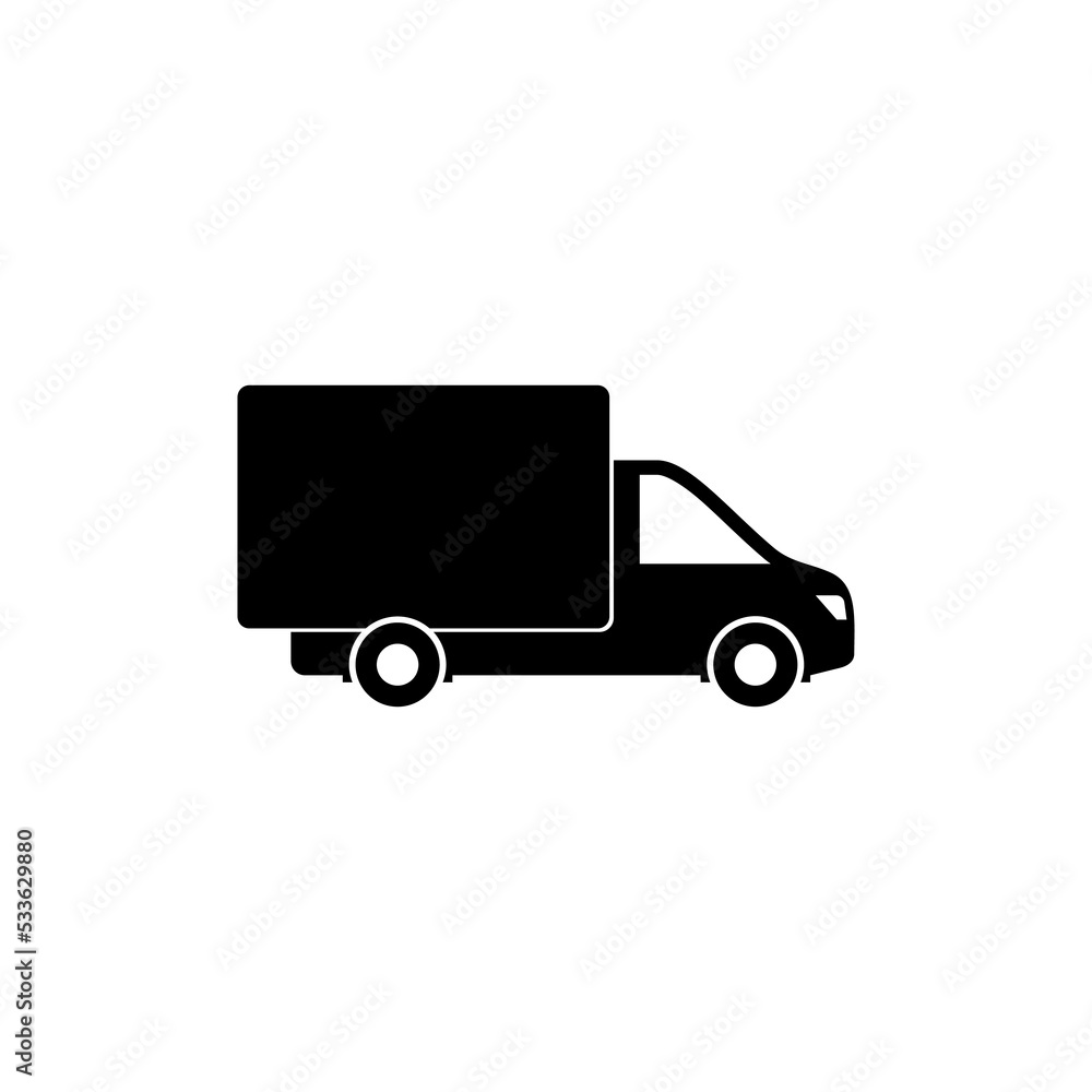 Small truck icon flat style illustration for web isolated on white background Small truck icon flat style illustration for web isolated on white background