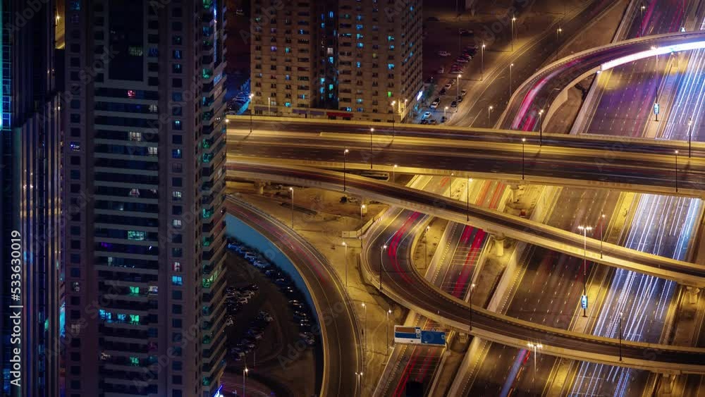 dubai city night illumination traffic crossroad junction 4k time lapse uae dubai city night illumination traffic crossroad junction 4k time lapse uae