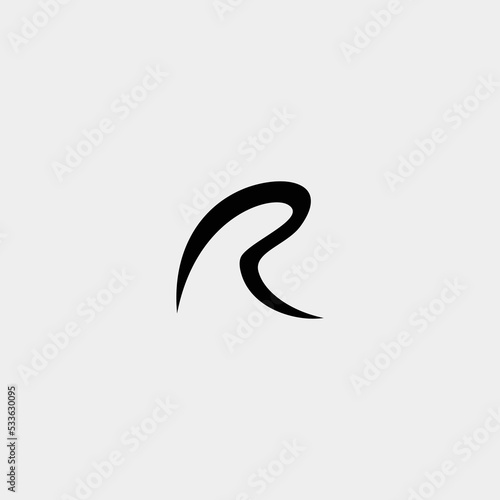 abstract letter r sport logo design