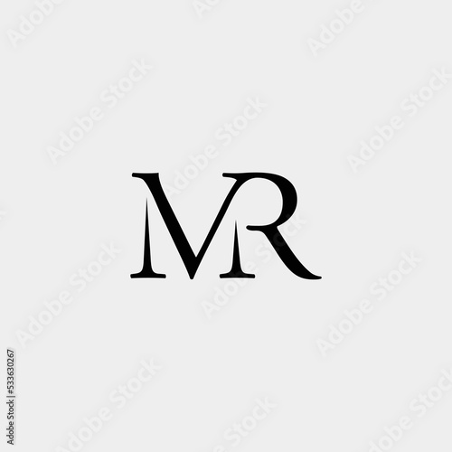 Elegant luxury monogram initial vector logo MR