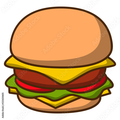 hamburger on a white
