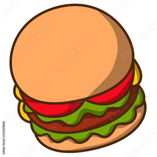 burger icon. beefburger cartoon