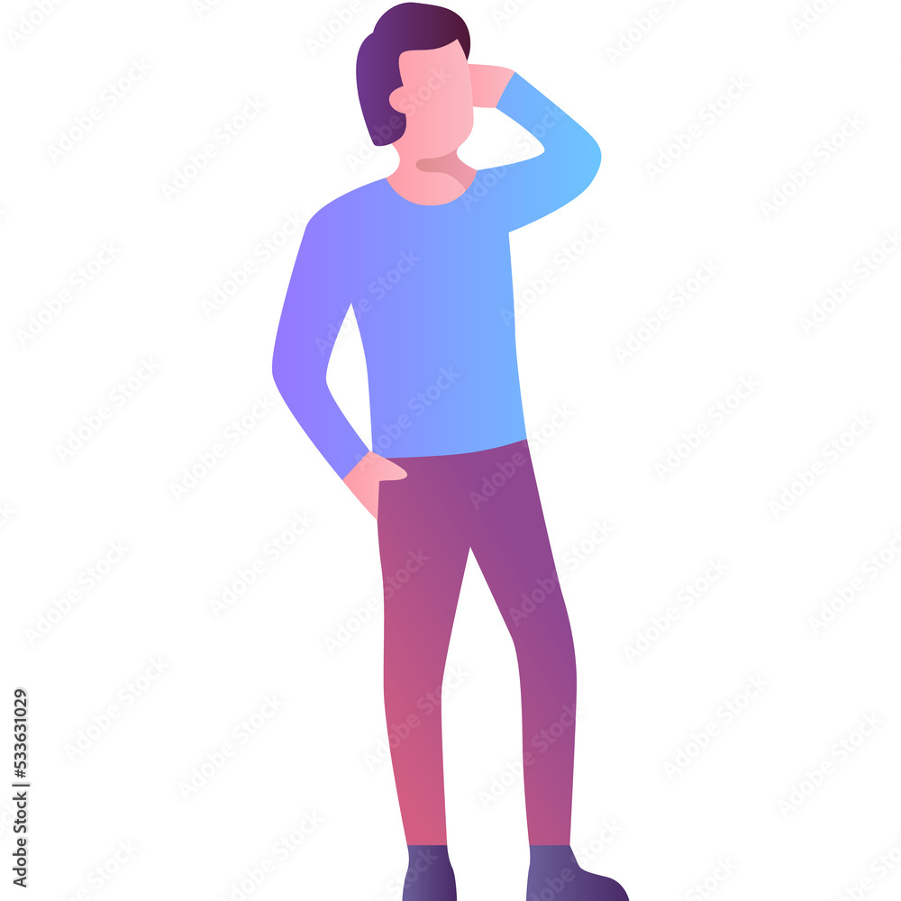 Fototapeta premium Man listening flat icon vector isolated on white