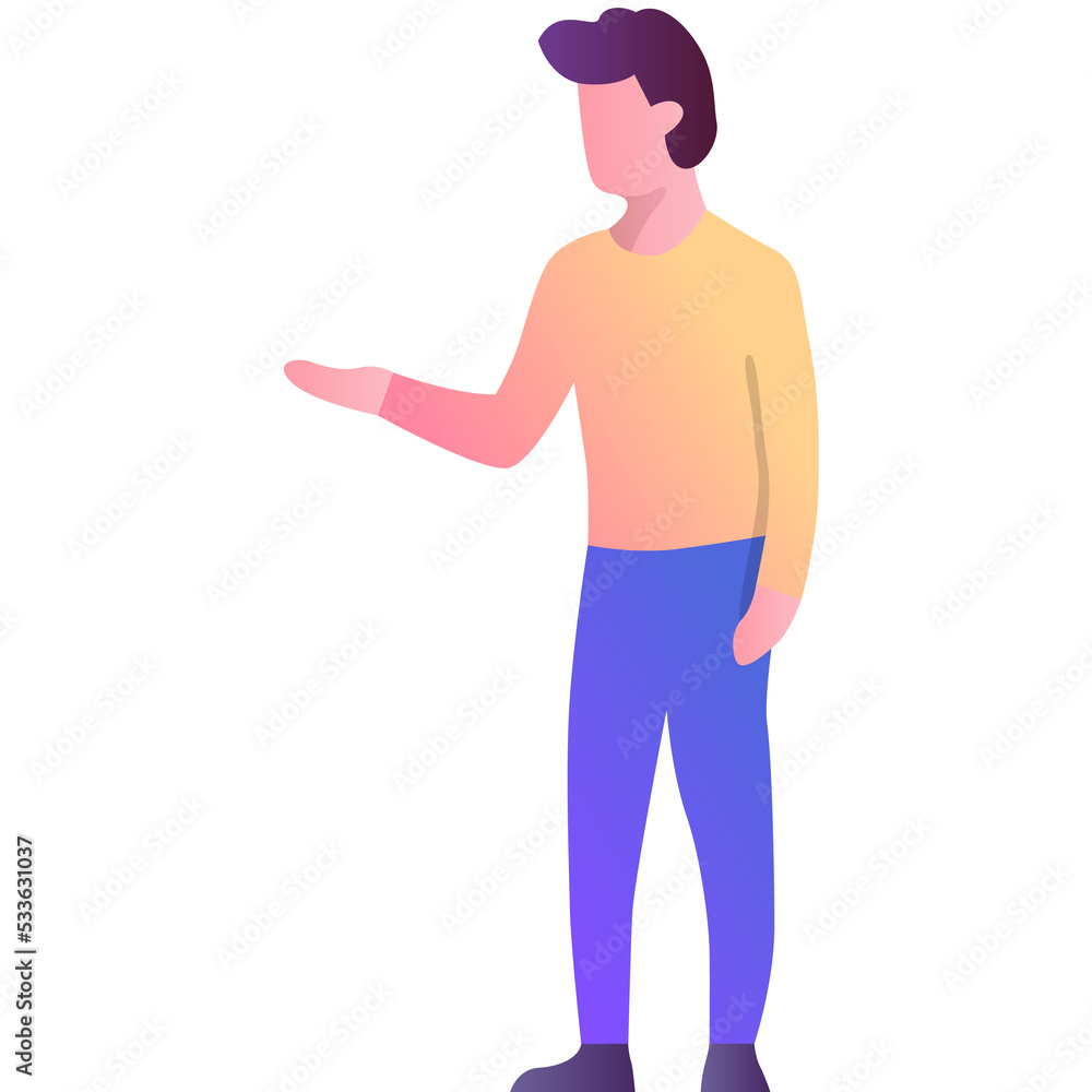 Business man pointing finger vector icon isolated
