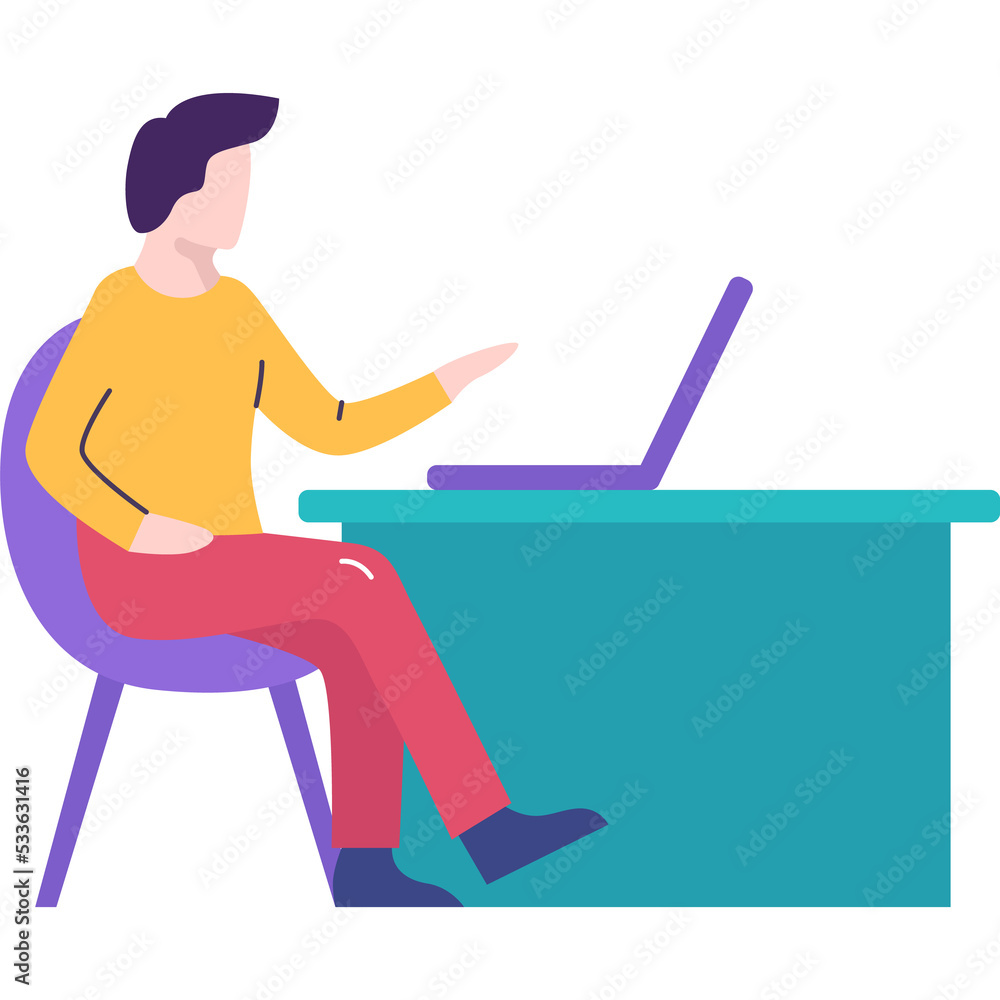 Man holding online webinar vector icon isolated Man holding online webinar vector icon isolated